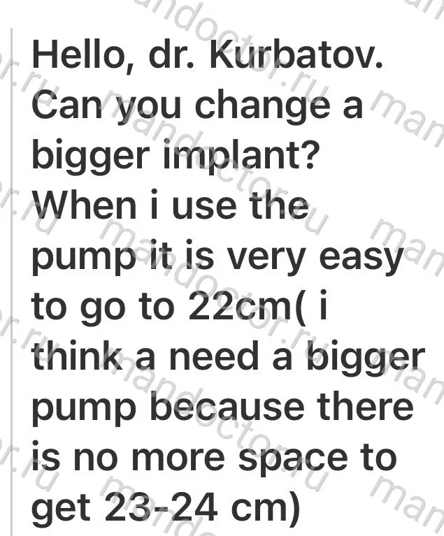 Patient photo, result of penis elongation surgery